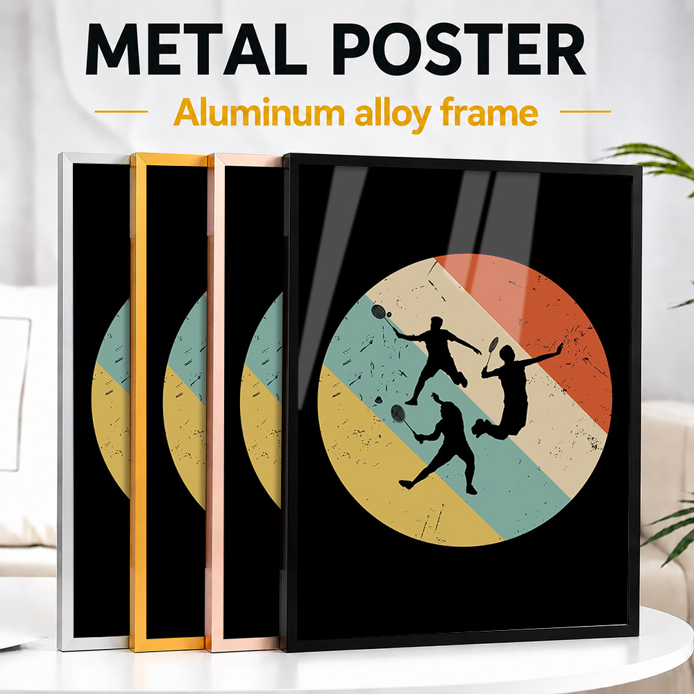 Badminton Photo - Badminton Player Retro Metal Poster With